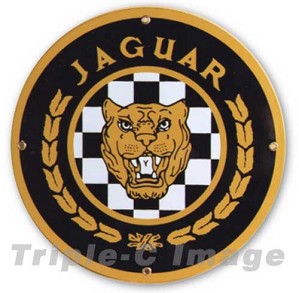 Jaguar on Jaguar Porcelain Sign High Quality Porcelain Enamel Over Steel Jaguar