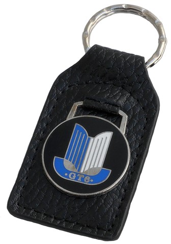 Triumph GT6 Grille Logo Quality Black Leather Keyring