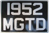 British style 2 line license palte