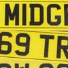 British style License Plate Acylic - Yellow