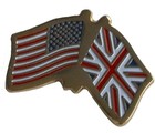 CROSSED FLAGS USA/UK LAPEL PIN (P-UJ/USA)