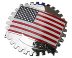 USA STARS AND STRIPES GRILLE BADGE