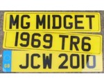 British style License Plate Acylic - Yellow