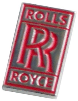 ROLLS ROYCE LAPEL PIN - CHROME / RED SMALL (P-RR_RED)