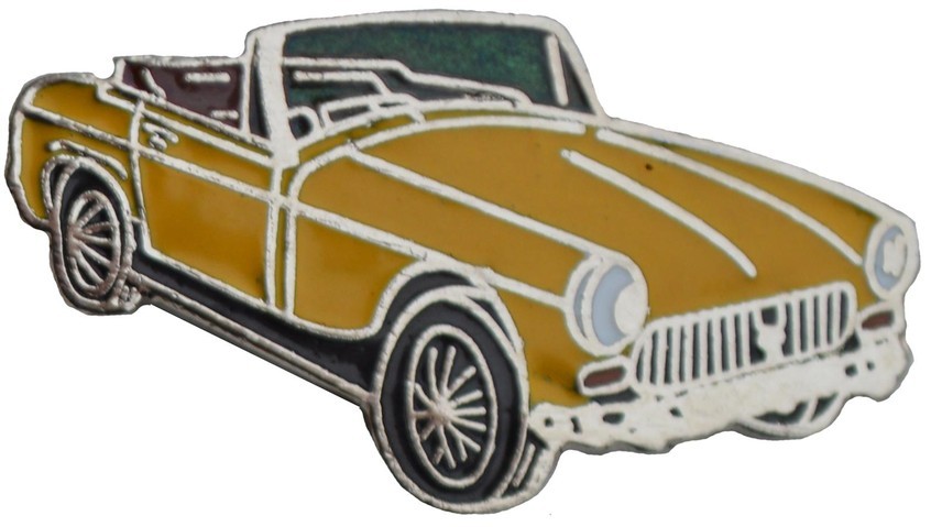 Triple-C MG Midget car Shape Lapel pin Chrome Bumper Yellow