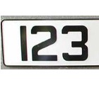 LICENSE PLATE WHITE/BLACK (LP-ALUM/WB)