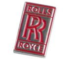 ROLLS ROYCE LAPEL PIN - CHROME / RED SMALL (P-RR_RED)