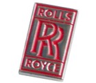 ROLLS ROYCE LAPEL PIN - CHROME / RED SMALL