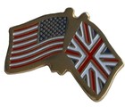 CROSSED FLAGS USA/UK LAPEL PIN