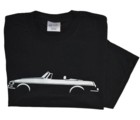 MGB SILHOUETTE ON BLACK T-SHIRT (T-MGB/BW)