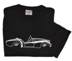 TRIUMPH TR3A/B SILHOUETTE ON BLACK T-SHIRT (T-TR3/BW)