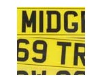 British style License Plate Acylic - Yellow