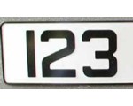 LICENSE PLATE WHITE/BLACK