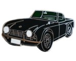 TRIUMPH TR4 CAR CUT-OUT LAPEL PIN