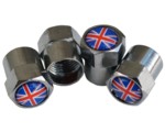 UNION JACK TIRE VALVE STEM CAPS (4)