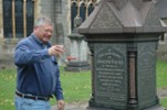 Spilling a little lamp oil at grave site