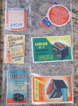 JOSEPH LUCAS 50s STICKER/DECAL SET 6 PIECES (LUCAS103)