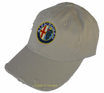 DISTRESSED ALFA ROMEO EMBROIDERED HAT (HAT-ALFA/D)