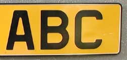 LICENSE PLATE YELLOW/BLACK (LP-ALUM/YB)