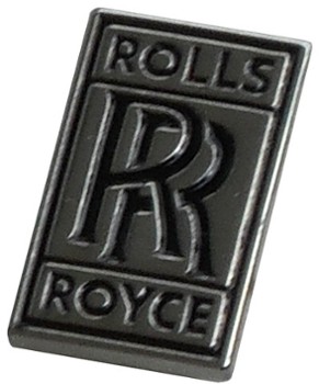 ROLLS ROYCE LAPEL PIN - CHROME / BLACK SMALL (P-RR_BLACK)