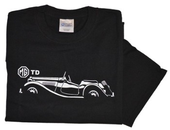 MG TD SILHOUETTE ON BLACK T-SHIRT (T-MGTD/BW)