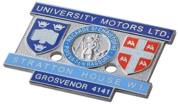 UNIVERSITY MOTORS STRATTON HOUSE BADGE (UML)