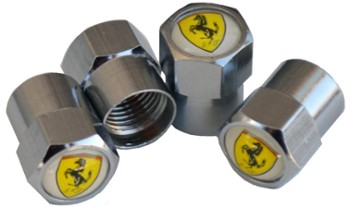 FERRARI TIRE VALVE STEM CAPS (4) (VC-FE)